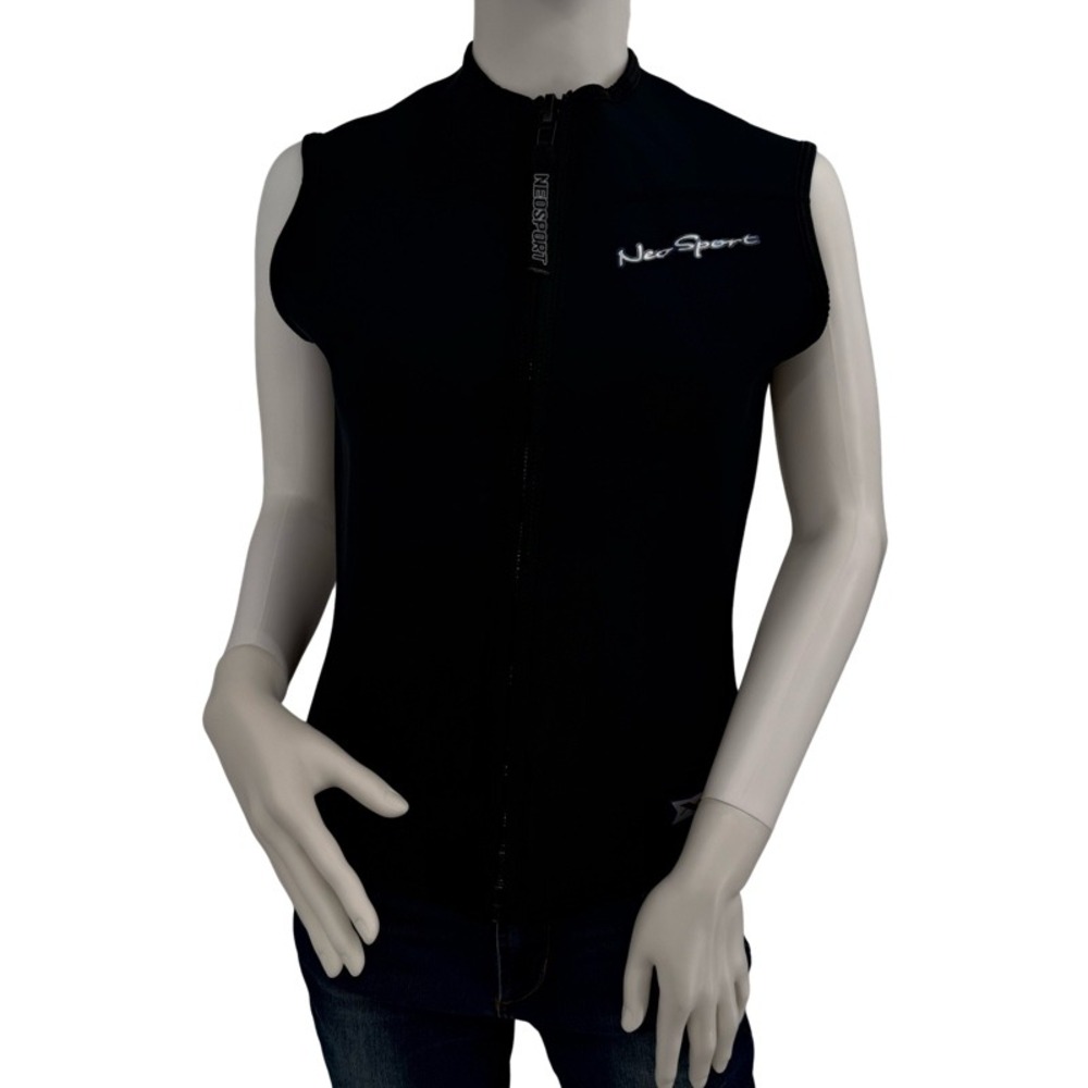 NeoSport Large Wetsuit Vest Black 2.5mm X-SPAN Full Zip Sleeveless‎ Scuba Unisex